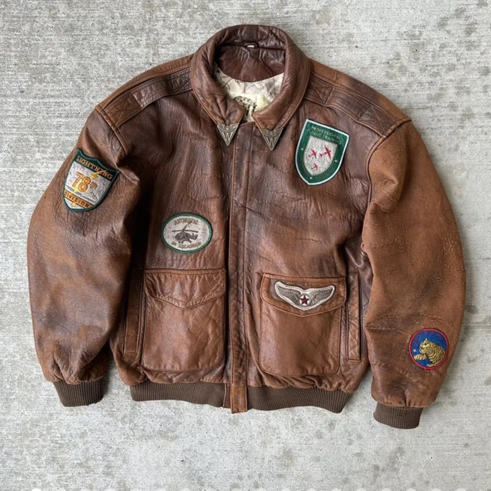 Rare Vintage 80s Type G-I US Air Force Genuine Leather Military Flight Jacket